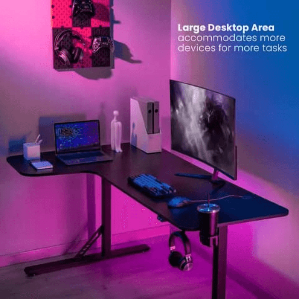L-shaped Single Motor Standing Desk Size 160*40