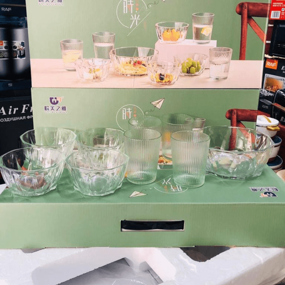 Sets of Glass Bowls and Drinking Cups