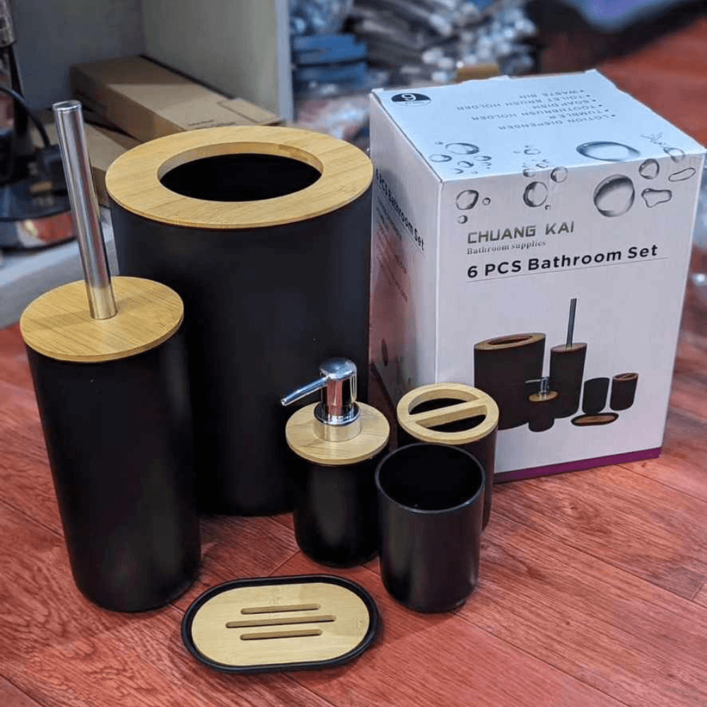 Black Resin Bathroom Accessories Set