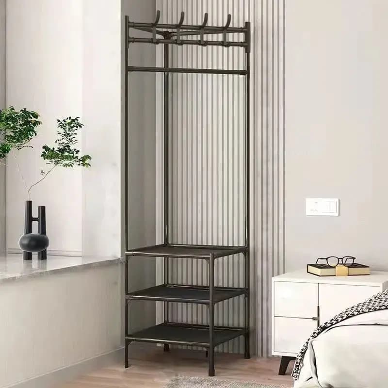 Standing Clothes Hanger Shoe Storage Shelf