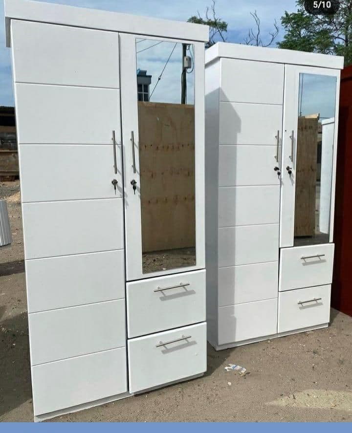 Modern White Wardrobe with Mirror