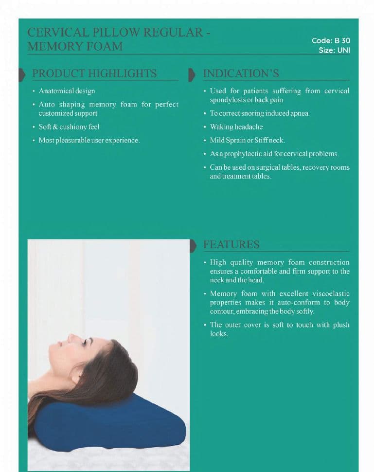 Tynor Cervical Pillow Regular – Memory Foam