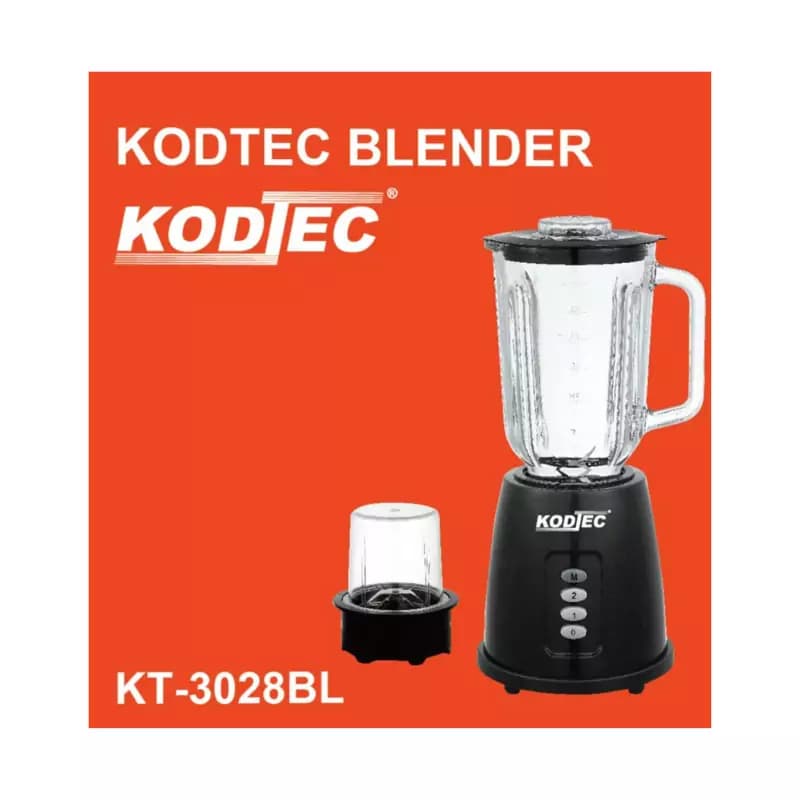 Kodtec Blender 1.5L Glass Jar & 50gm Mill Glass Jar 400W without Filter KT-3028BL