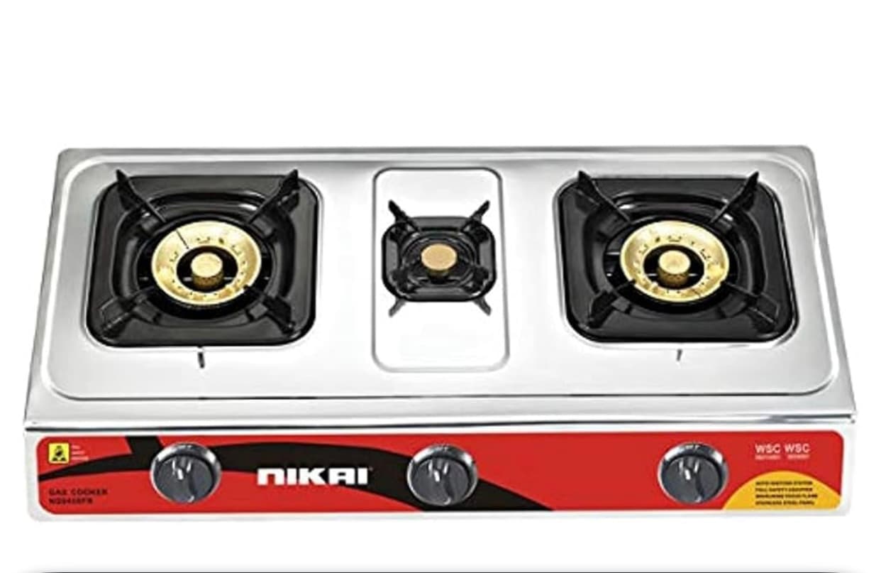 NIKAI GAS COOKER 3BURNER NG845