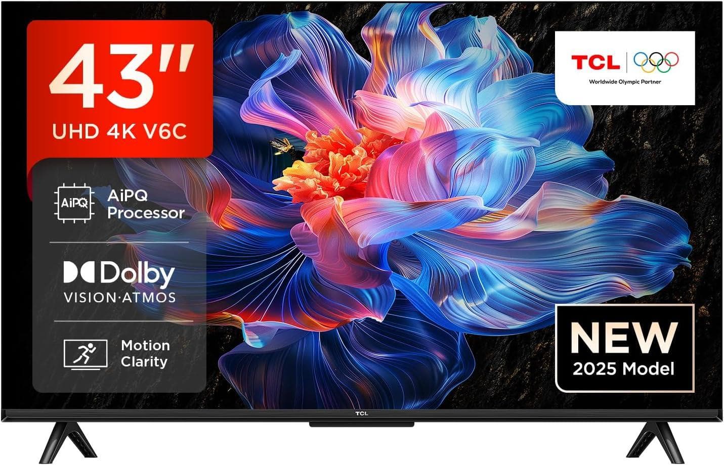 TCL 43V6C-UK 43" 4K Ultra HD, HDR TV, Smart TV