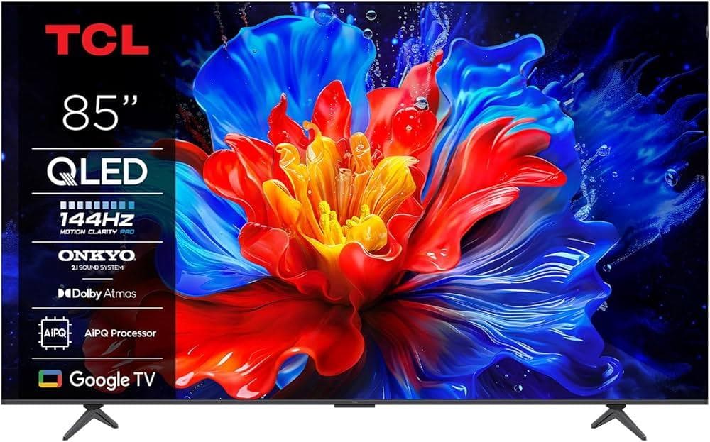 TCL 85 Inch QLED TV 85P8K, HDR10+, Google TV,