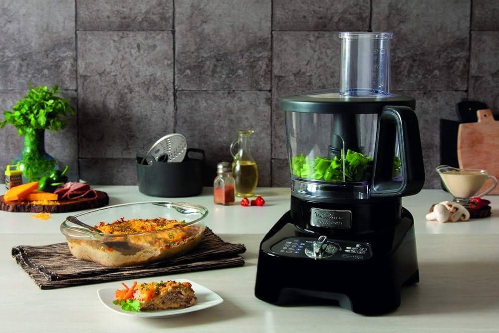 MOULINEX Food Processor | Double Force 3L Food Processor |1000 W | 8 Attachments | Black |3 L Bowl Capacity and a 2 L Blender | 2 Years Warranty |FP821827