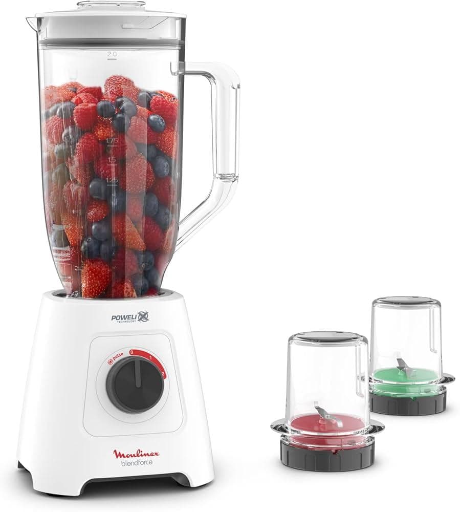 MOULINEX Blender | BlendForce XXL Jar 2.8 L Blender Smoothie Maker | Mixer | 600 W | 2 Attachments LM458127 – Blender