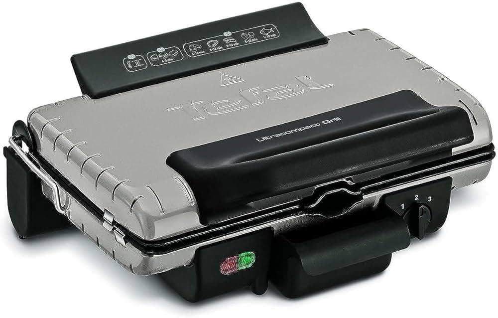 Tefal Grill, Ultra Compact Barbecue / Bbq Grill, 1700 Watts, Silver , Gc302B28