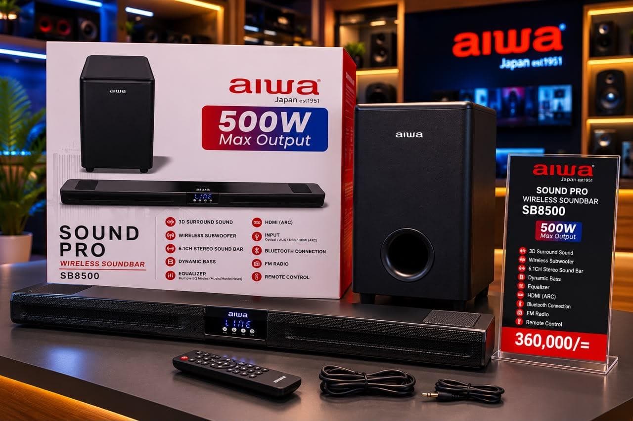 Aiwa Sound Pro SB8500 is a powerful 500W wireless soundbar system