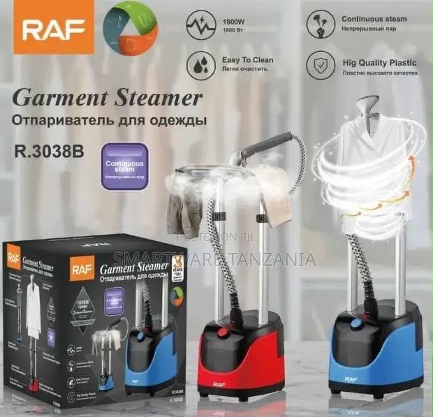 The RAF R.3038B is a professional, standing-style garment steamer. Operating at 1800 W