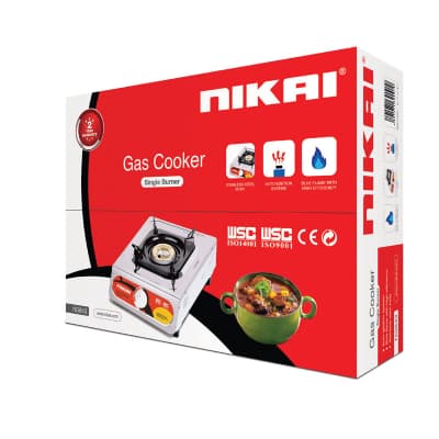 Nikai Gas Cooker 1 Burner Stainless Steel Blue Flame NG843