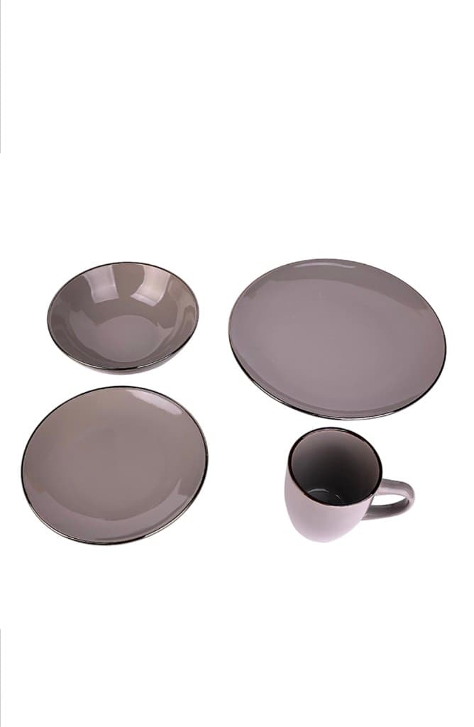 Nadstar1 Dinner Set 16pcs Porcelain Mug 4pcs , Plate 4pcs , Bowl 4pcs , Soup Plate 4pcs 2023024