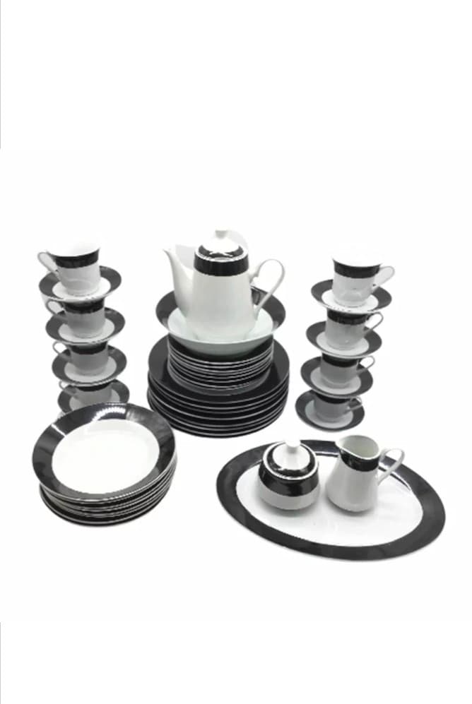 Nadstar8 Dinner Set 47pcs Porcelain Black RSPD001