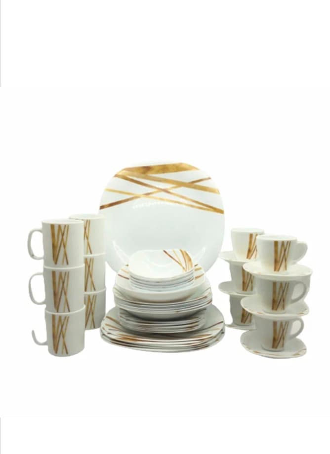 La Opala Dinner Set Quadra Golden Shades 44 Pieces LG044