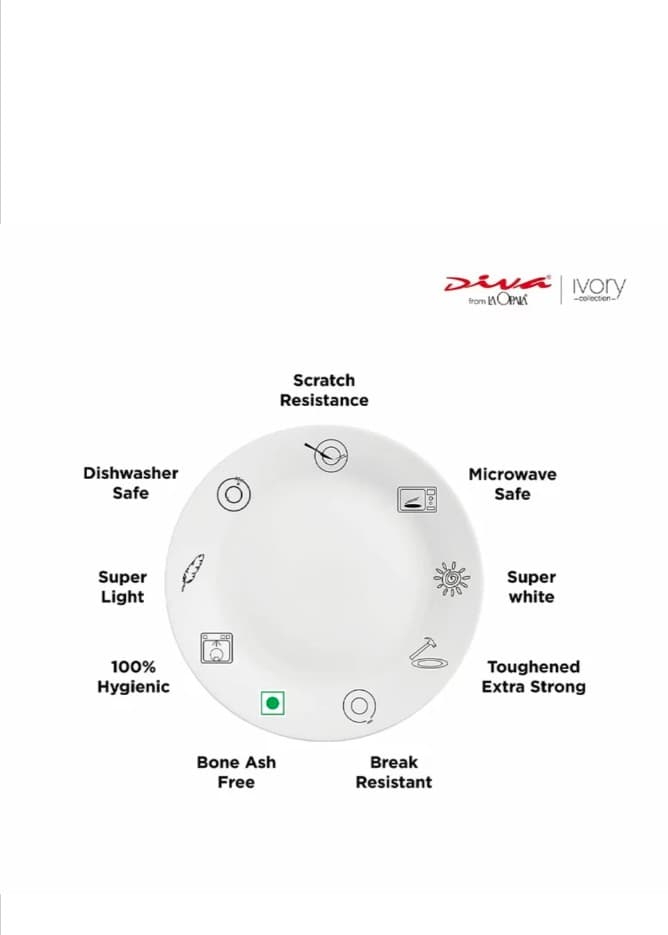 La Opala Soup Bowl 6pcs Classique White 125mm/6cm LC125