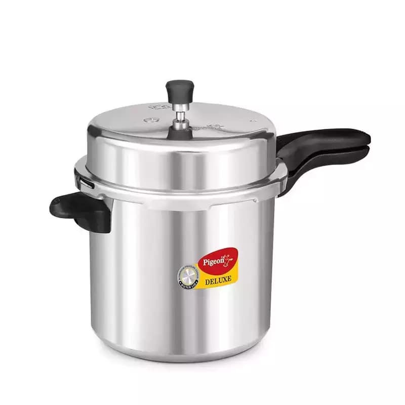 Pigeon Pressure Cooker 12L 106 Deluxe Aluminium Outer Lid Gas Stove Compatible Ergonomically Designed Handle Pancake Pan Flat Pan Dosa Pan PP12