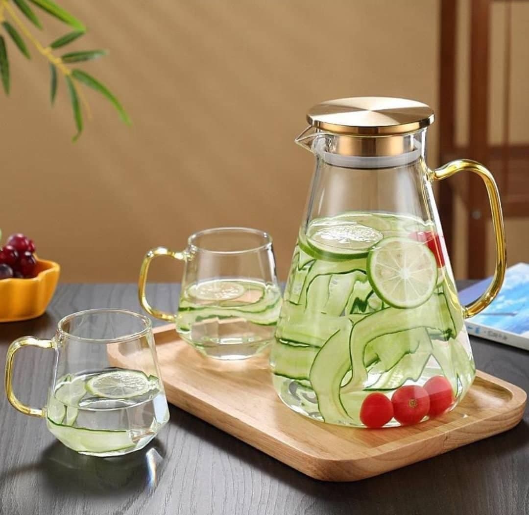 Glass Cup & Jug Set