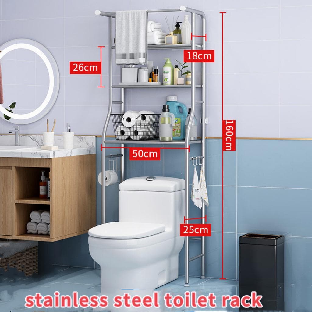 STAINLESS STEEL OVER TOILET RACK