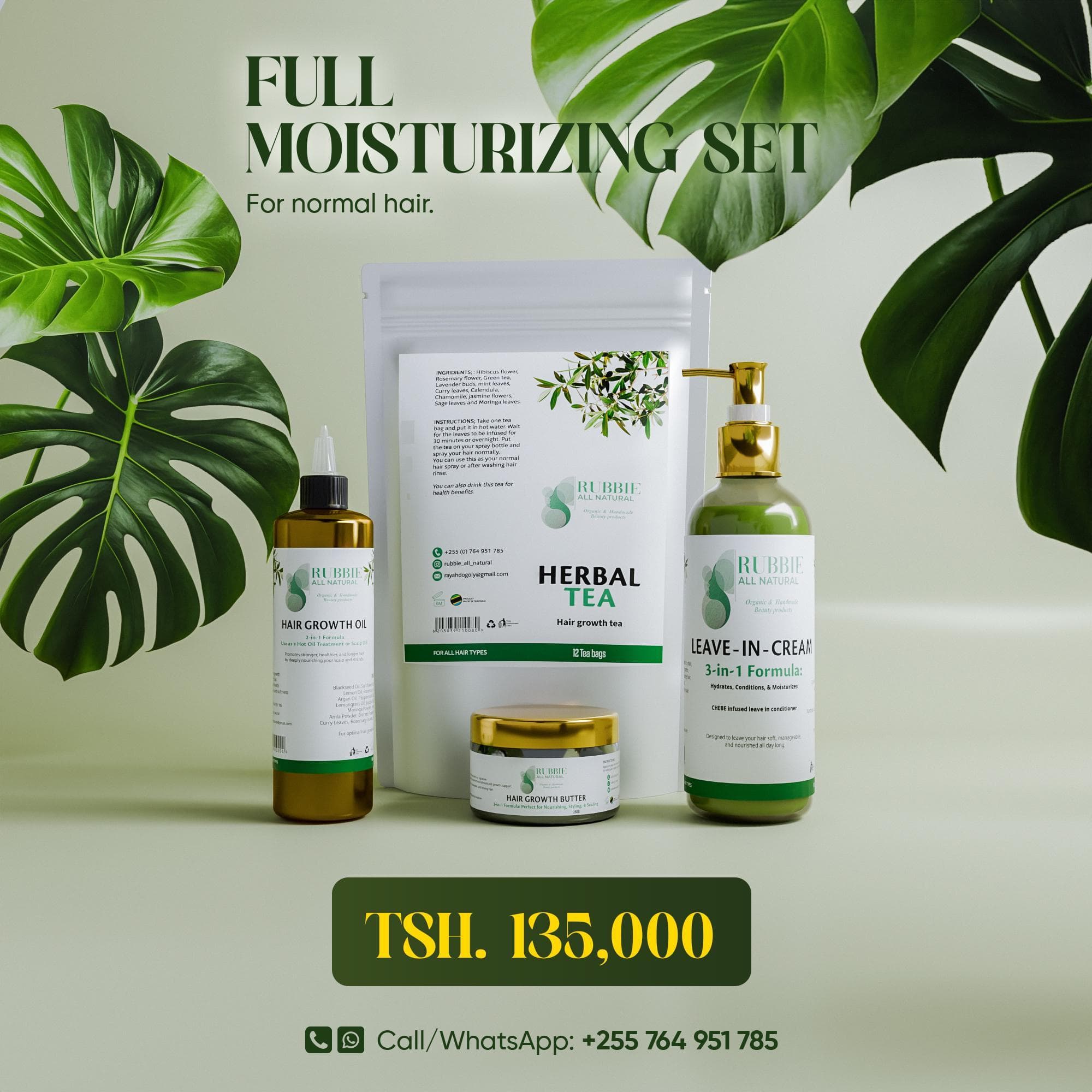 Rubbie All Natural  Moisturizing Package for normal hair (FULL SET)