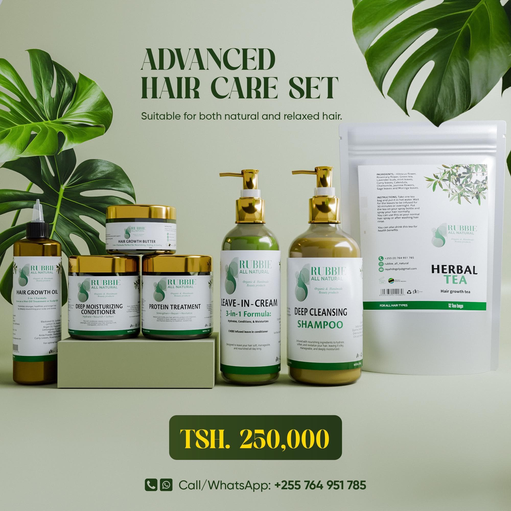 Rubbie All Natural ADVANCED HAIR CARE SET