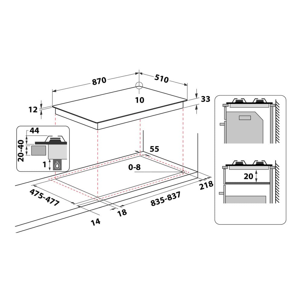 Ariston gas hob: 5 gas burners - PHN 961 TS/IX/A