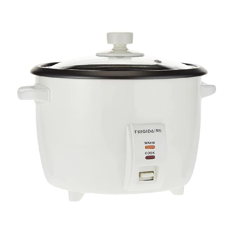 Frigidaire Rice Cooker 1.8L with Steamer 700W Glass Lid, Removable Non-Stick Inner Pot White FD8018S