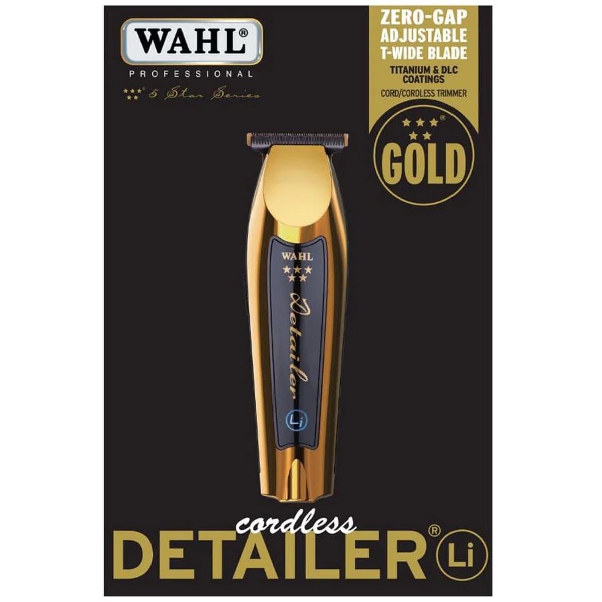 Wahl Professional 5 Star Cordless Detailer Li Gold Trimmer 03023-227