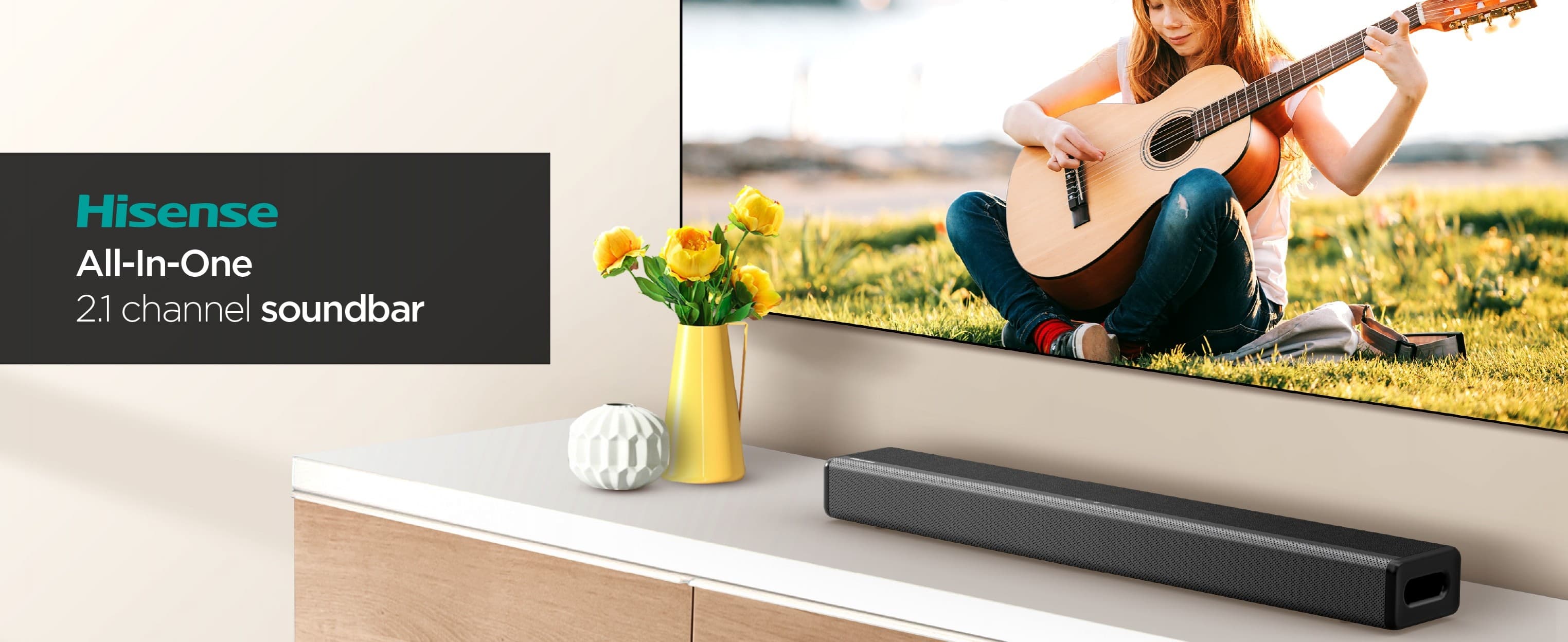 Hisense 2.1CH audio HS 214 Soundbar with Built-in Subwoofer 240W