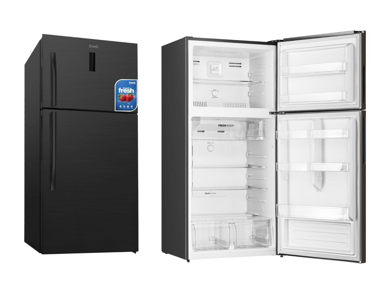 EvoQ 483 Litres No Frost Refrigerator with Black Diamond  VCM  Finish