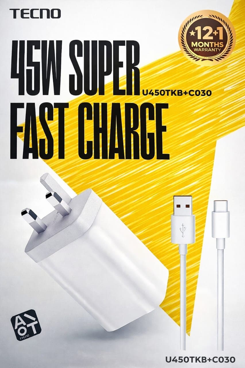 Tecno Charger 45W Model; U450TKB