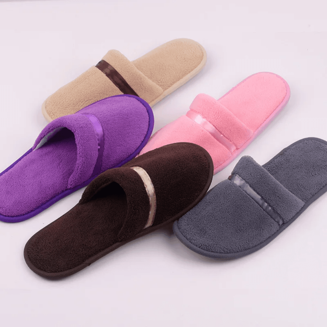 Hotel Slippers Non-Slip Coral Fleece Design, Sweat-Absorbent and Warm, Perfect for Home Guests, Business Travel, and Passenger