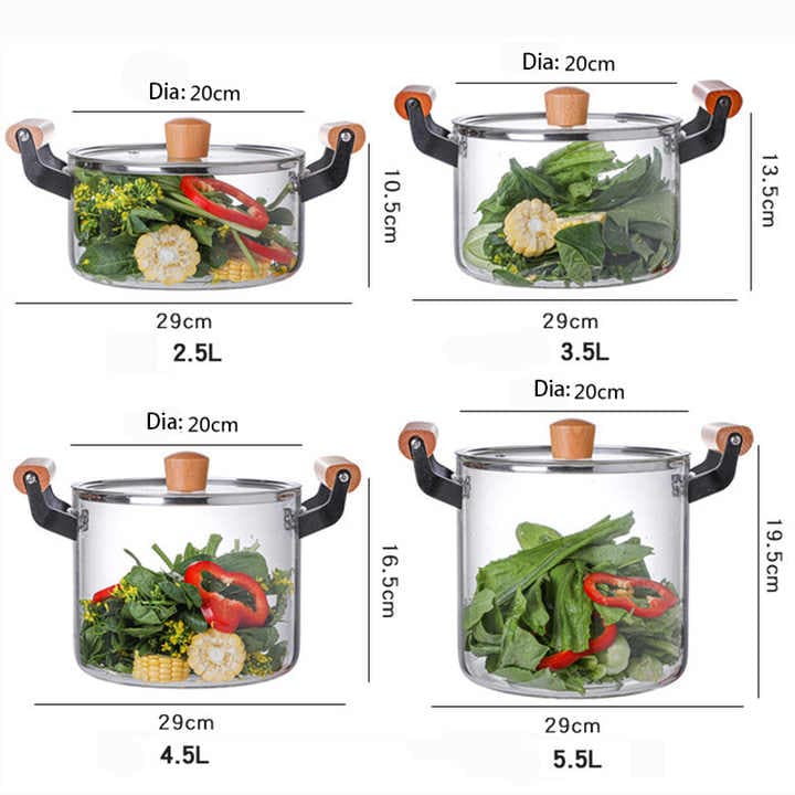 Glass cooking pots