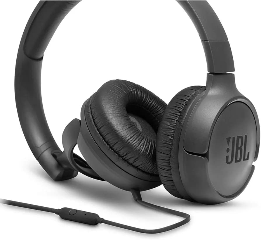JBL Tune 500 Wired on-ear headphones with One-Button Remote/Mic, Black