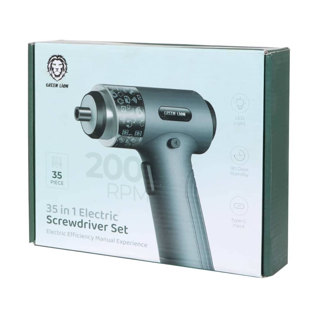 Green Lion 35 in1 Electric Screwdriver Set - Black