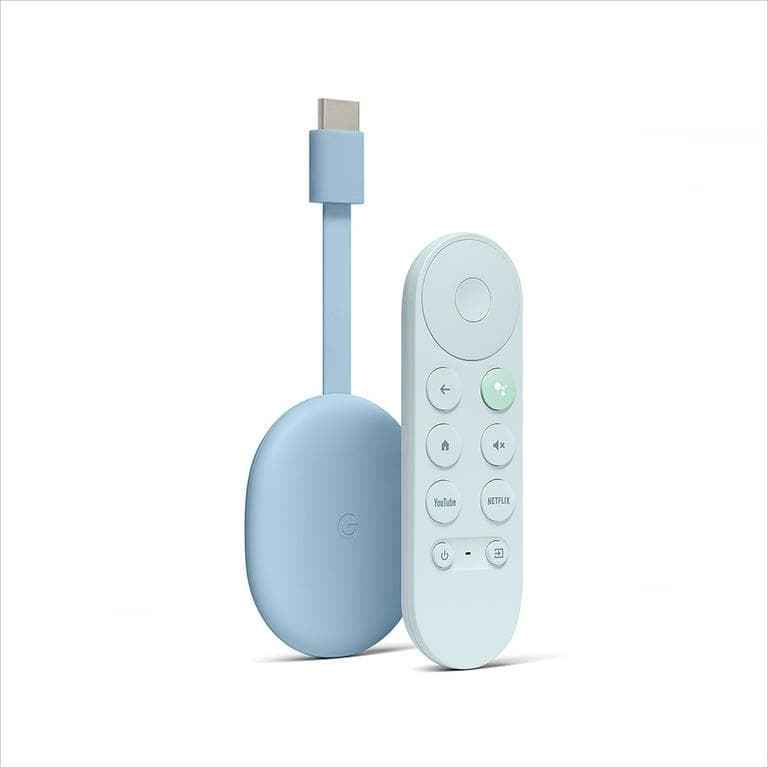 Google Chromecast with TV (4K) Sky Blue - Smart Streaming Device with Voice Control