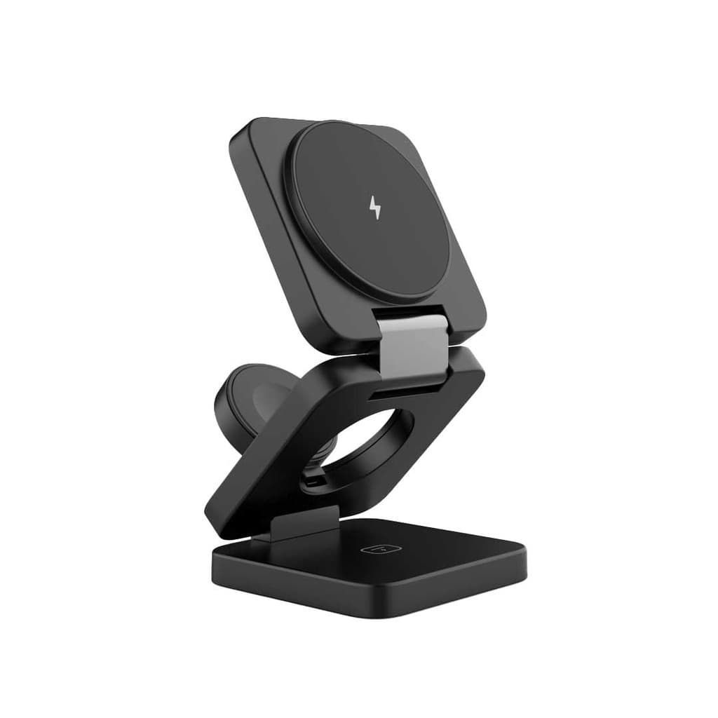 Porodo 3-in-1 MagSafe Wireless Foldable Fast Charger 15W - All-in-One Charging Station