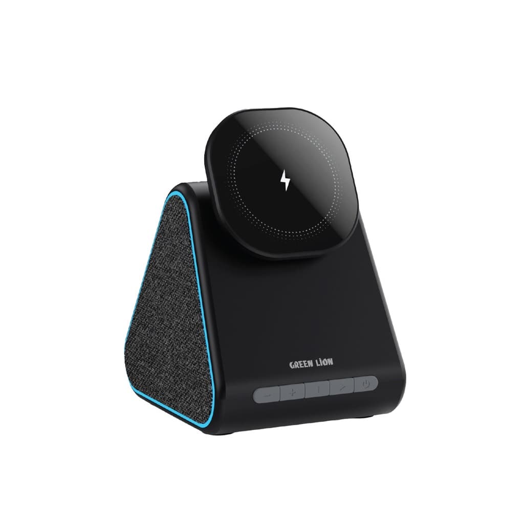 Green Lion Mag Trio - 3-in-1 Bluetooth Speaker, Wireless Charger & Phone Stand