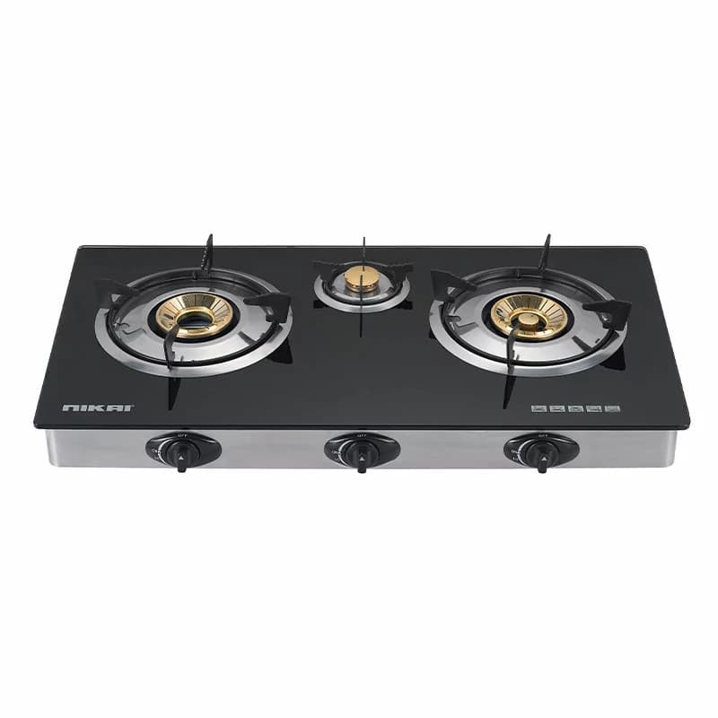 Nikai Gas Cooker 3 Burner Glass Top NG333G