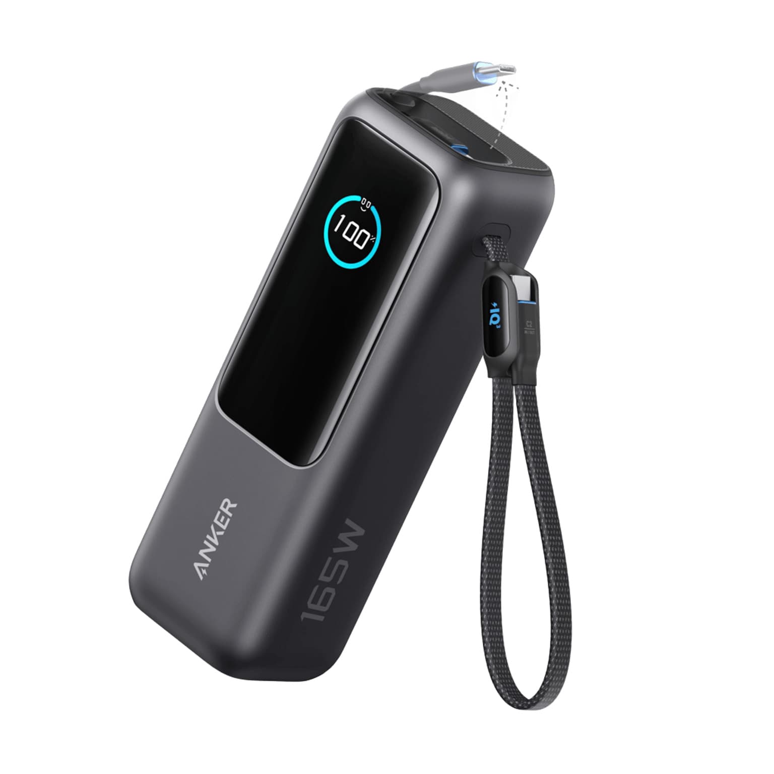 Anker Laptop Power Bank (25,000mAh, 165W) with Built-In and Retractable Cables