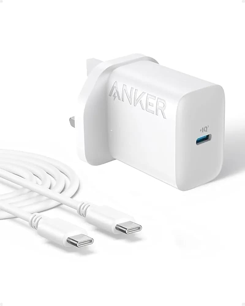 Anker USB-C Plug 20W Ultra Fast Wall Charger with 5 ft USB-C to USB-C Cable