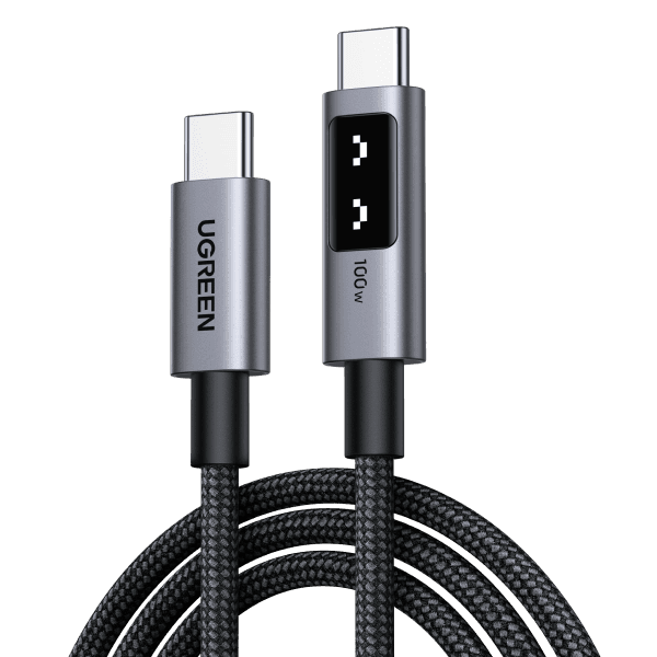 UGREEN Uno USB-C to USB-C Cable 100W with Smart LED Display, Nylon Braided 3M