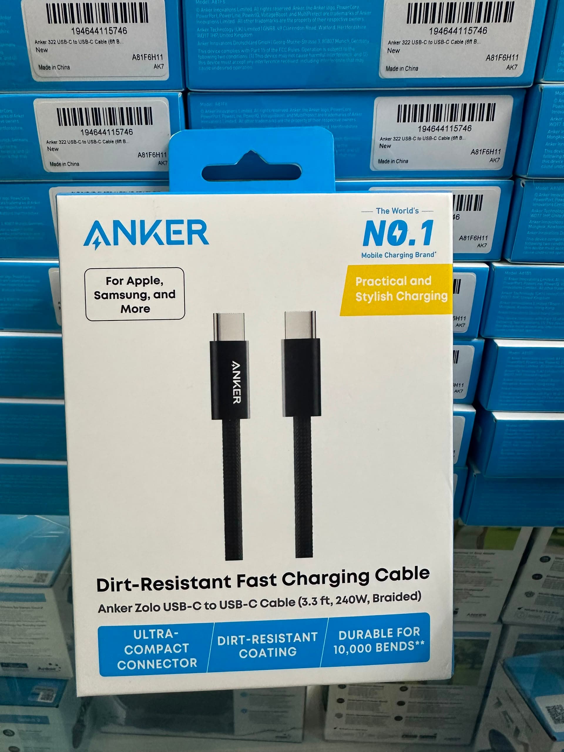 Anker Zolo 240W USB-C to USB-C Cable (3.3ft)