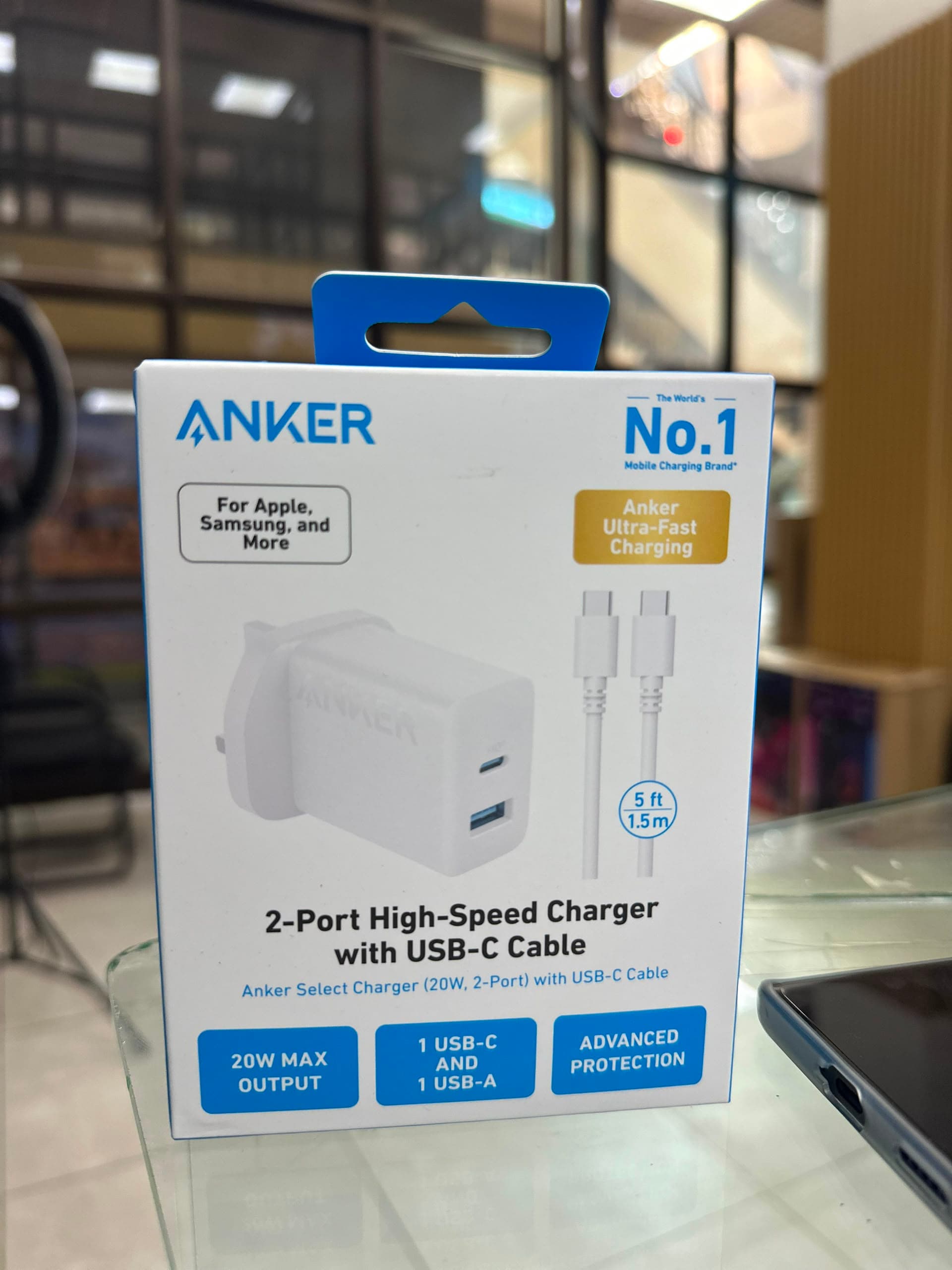 Anker Select Charger 20W 2-Port with USB-C Cable (5ft)