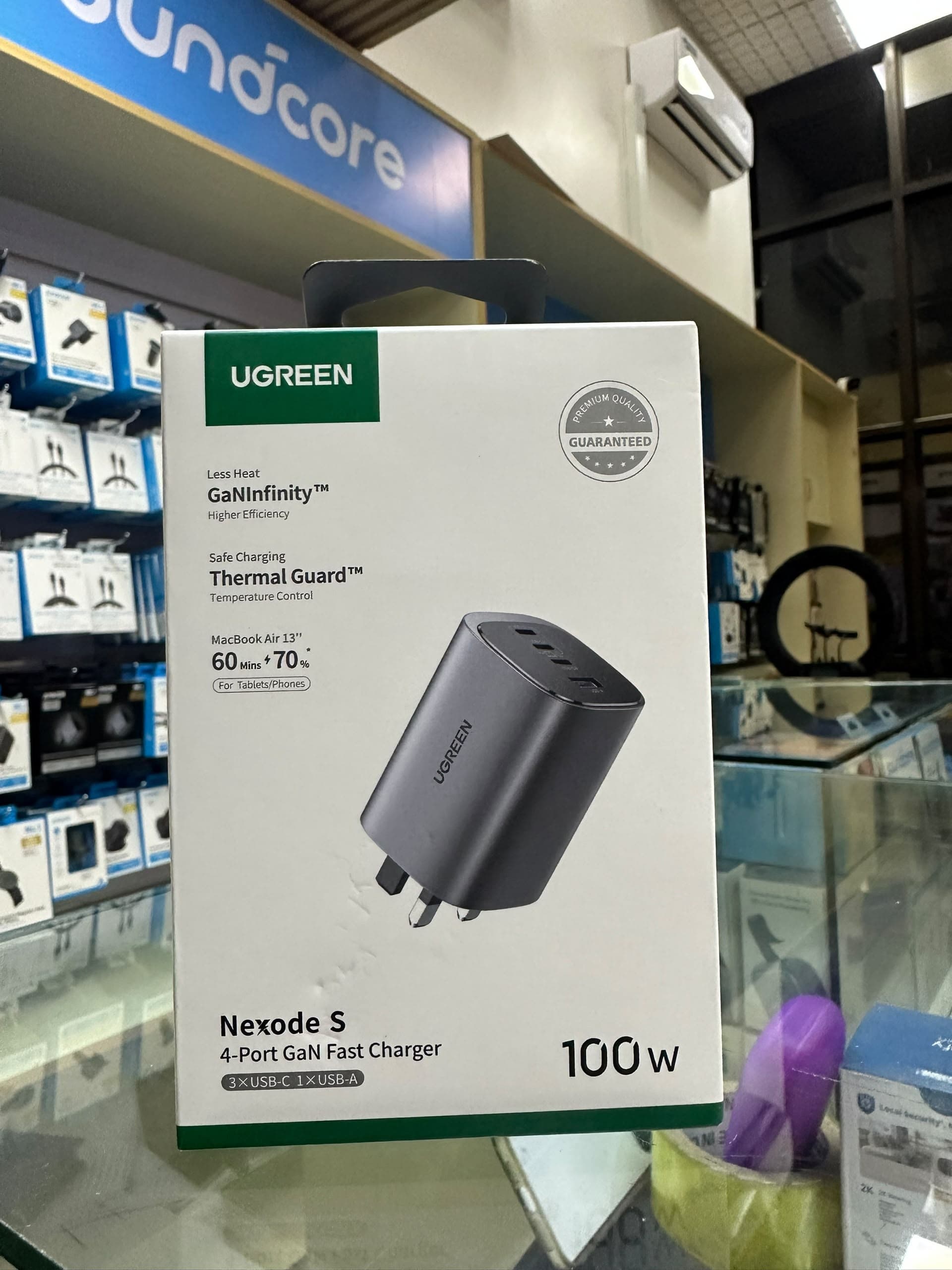 Ugreen Nexode S 100W GaN 4-Port Fast Charger (3x USB-C, 1x USB-A)