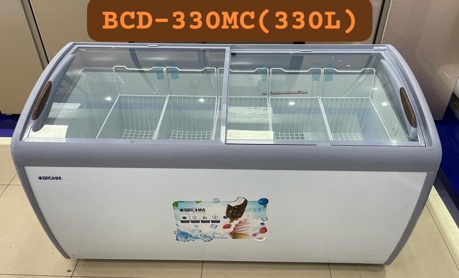 Brühm 330L Showcase Freezer (Curve Glass) Elegant & High Visibility