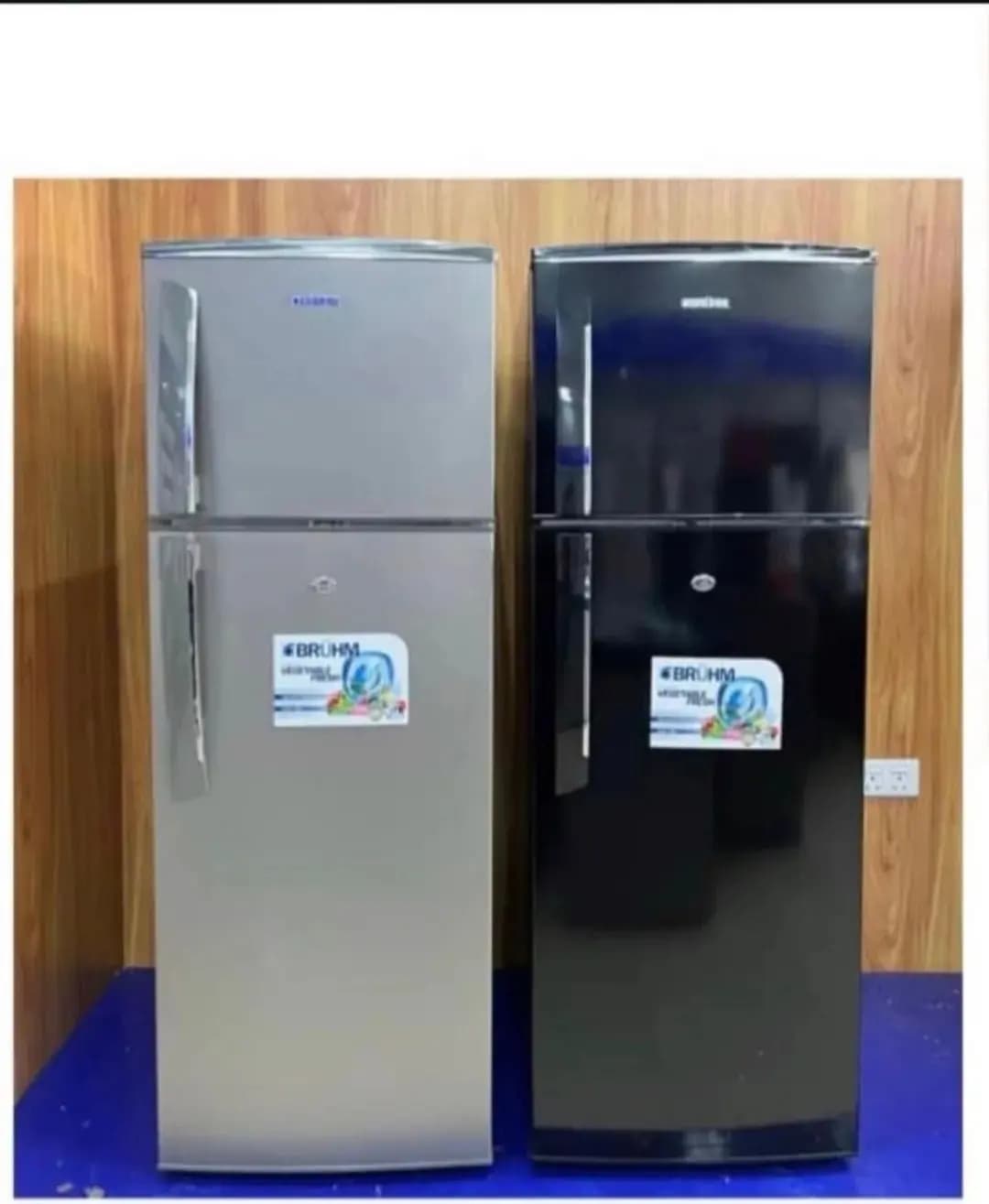 Brühm 208L Double Door Refrigerator Stylish & Spacious (Available in Black & Grey)
