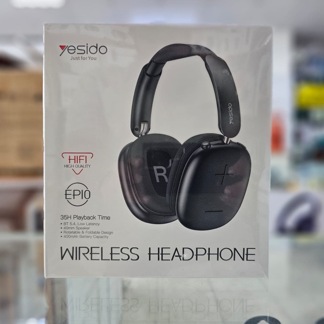YESIDO EP10 Wireless Headphones Bluetooth 5.4 40mm HiFi, 35H Battery, Low Latency