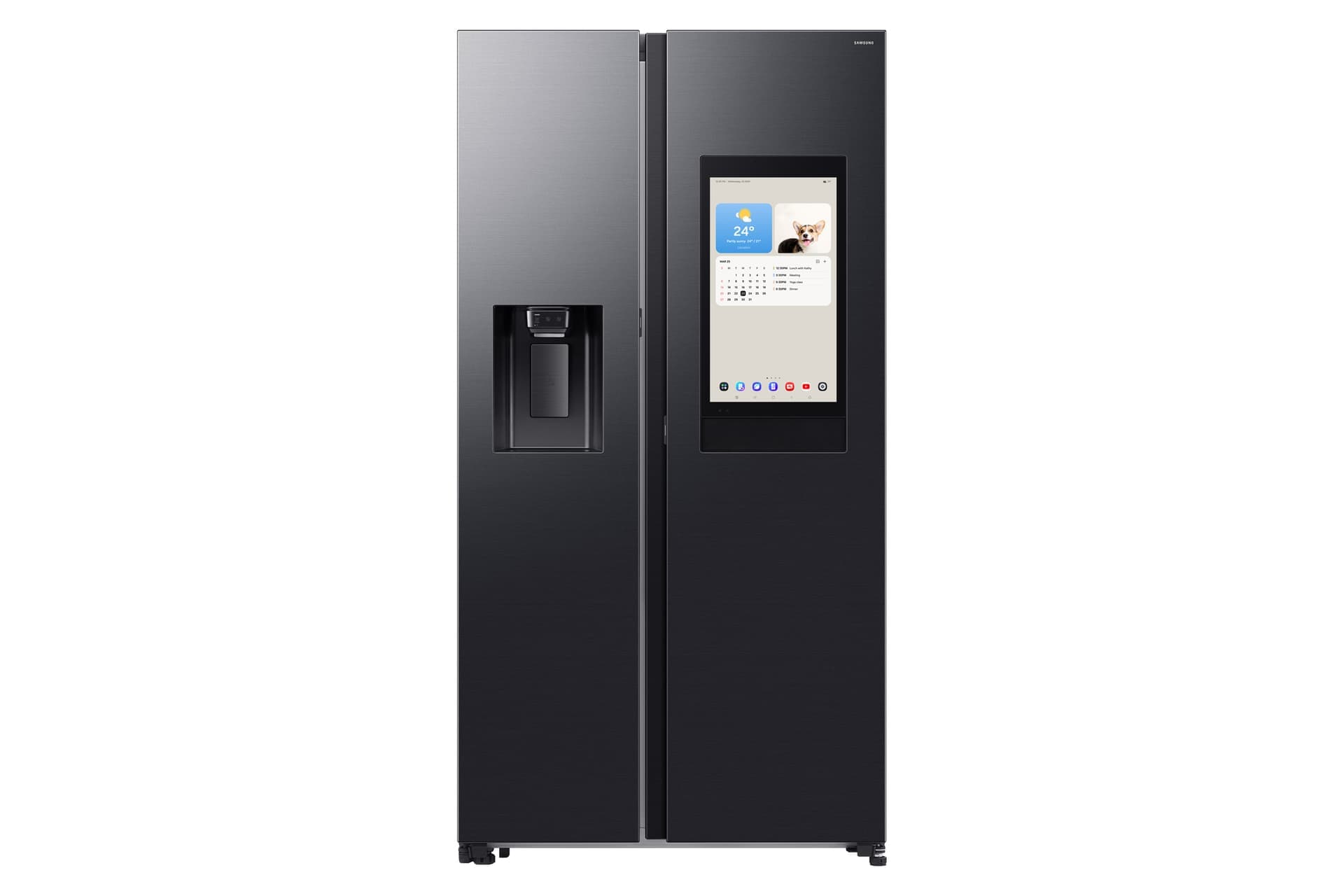 Samsung RS90F65ANFME 594L Family Hub Bespoke AI Side by Side Smart Refrigerator Black DOI