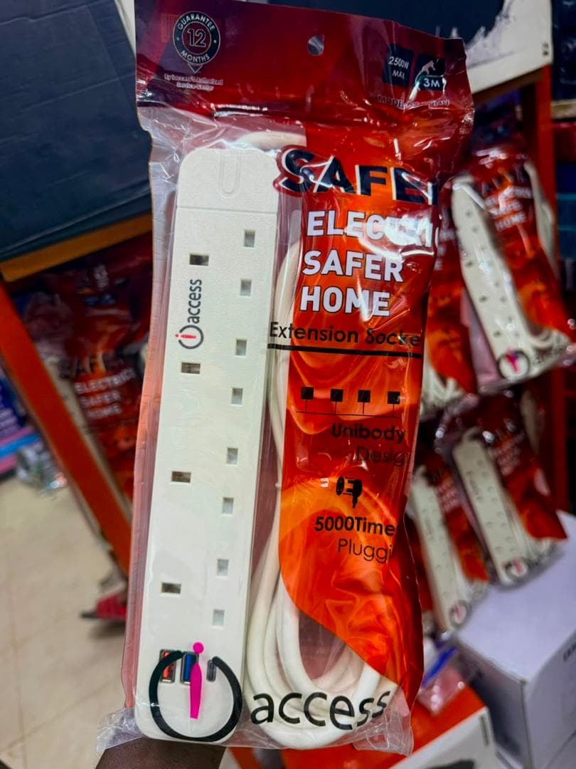 iAccess 3M Extension Socket 2500W Multi Socket
